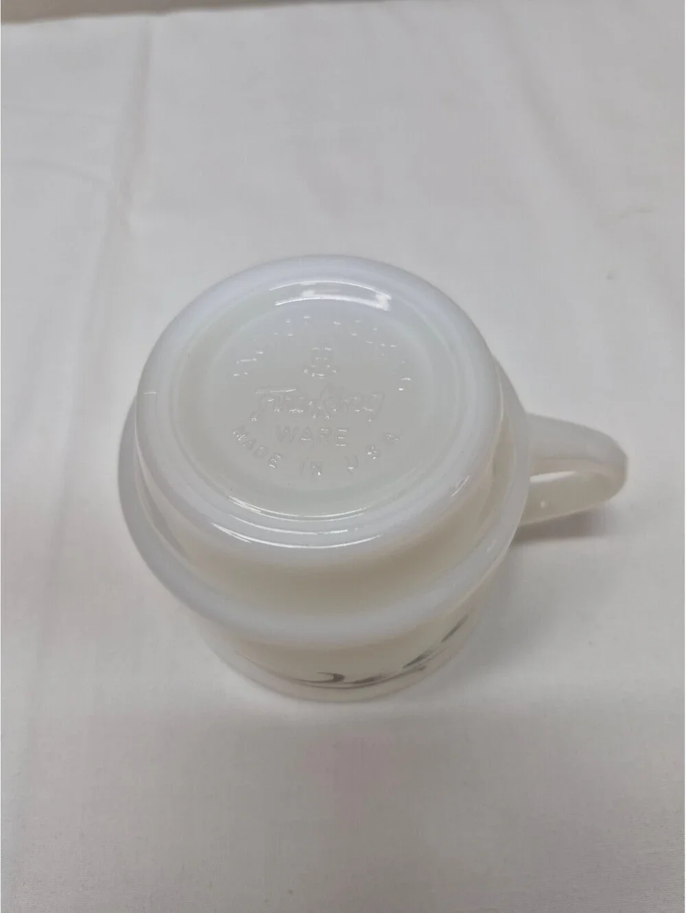 Vintage Fire-King Anchor Hocking Milk Glass Coffee Cups Set of 2 J48
